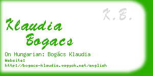 klaudia bogacs business card